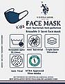 U.S. Polo Assn. Kids Unisex Kids Navy Triple Layer Anti Viral Outdoor Face Masks - Pack Of 3