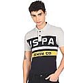 U.S. Polo Assn. Denim Co. Brand Print Colour Block Polo Shirt