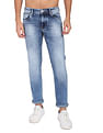 Flying Machine Mid Rise Acid Wash Denim Weave Jeans