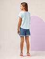 U.S. Polo Assn. Kids Girls Neon Graphic Print T-Shirt