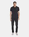 U.S. Polo Assn. Black Brand Taping Patterned Knit Polo Shirt