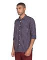 Flying Machine Spread Collar Geometric Print Shirt