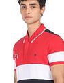 AD by Arvind Cotton Panelled Colour Block Polo Shirt