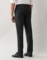 Arrow Mid Rise Solid Regular Fit Trousers