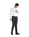 USPA Tailored White Tailored Regular Fit Solid Shirt
