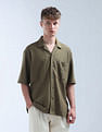 Flying Machine Textured Oversized Jacquard Shirt