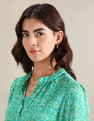 U.S. Polo Assn. Women Mandarin Collar Floral Print Shirt