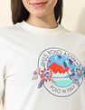 U.S. Polo Assn. Women Boxy Fit Brand Printed T-Shirt