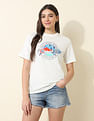 U.S. Polo Assn. Women Boxy Fit Brand Printed T-Shirt