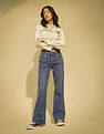 Flying Machine Women Bootcut Stretchable Acidwash Jeans