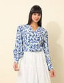 U.S. Polo Assn. Women Mandrin Collar Shirt With Aop