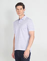 Arrow Mercerised Cotton Horizontal Stripe Polo Shirt