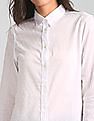 GAP Women White New Fitted Boyfriend Swiss Dot Shirt