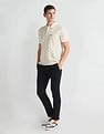 Arrow Sports Ribbed Collar Graphic Print Polo Shirt