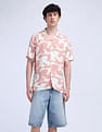 Flying Machine Abstract Print Viscose Shirt