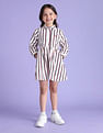 U.S. Polo Assn. Kids Girls Vertical Striped Corduroy Dress
