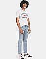 Aeropostale Men Off White Brand Print Cotton T-Shirt