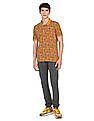 Flying Machine Floral Print Cotton Polo Shirt