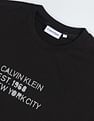 Calvin Klein Mixed Print Stencil Logo T-Shirt
