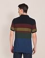 U.S. Polo Assn. Men Multi Colour Horizontal Stripe Pure Cotton Polo Shirt