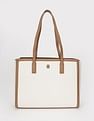 Tommy Hilfiger Solid Brown Pu Tote Bag