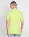 Flying Machine Solid Pique Cotton T-Shirt