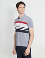 Arrow Sports Horizontal Striped Cotton Polo Shirt