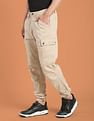 Flying Machine Mid Rise Solid Cargo Utility Trousers
