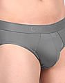Calvin Klein Underwear Men Grey Branded Waist Solid Hip Briefs