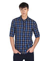 Flying Machine Spread Collar Tartan Check Twill Shirt