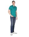 AD by Arvind Geometric Print Cotton Polo Shirt