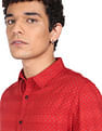 Flying Machine Geometric Print Cotton Shirt