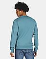 Calvin Klein Men Light Blue Crew Neck Solid Sweatshirt