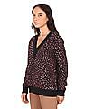 Tommy Hilfiger Women V-Neck All Over Animal Jacquard Sweater