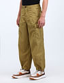 Flying Machine Loose Fit Solid Cargo Trousers