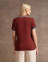 U.S. Polo Assn. Women Jacquard Collar Cotton Polo Shirt