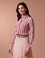 U.S. Polo Assn. Women Relaxed Fit Vertical Stripe Shirt